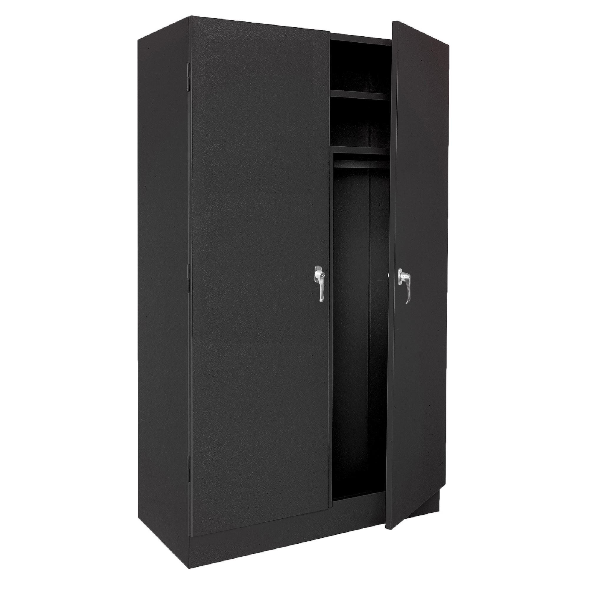 Steel Cabinets USA Storage Cabinet with Hanger Bar, Charcoal, 2 Fixed Shelves, 36in.W x 21in.D x 72in.H, Model# W-3672DS-CHAR